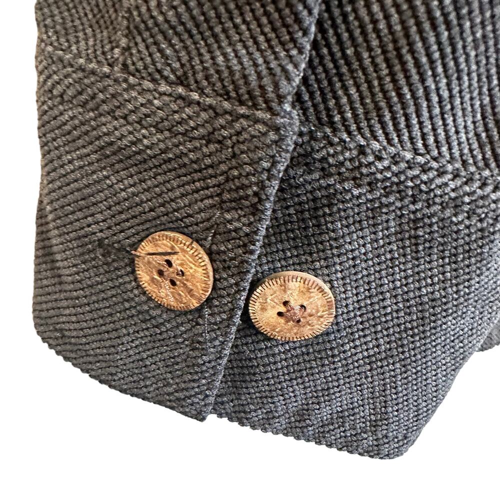 Kahala Black Corduroy Lined Shirt Jacket Mens Small Wood Buttons Flaw - Picture 6 of 10